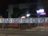Striscione CdM fuori dall'Agorà